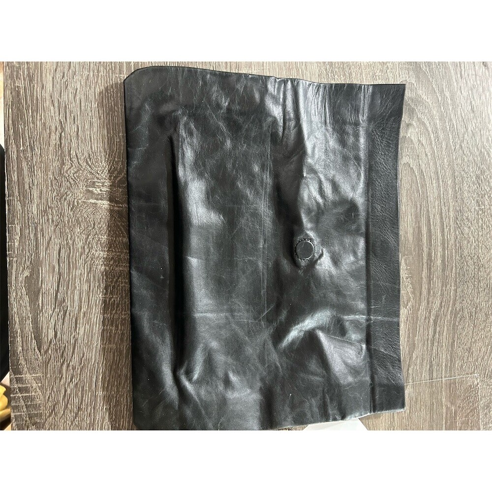 Marie Turnor Clutch Bag Womens Large Black Foldover Envelope Snap Closure